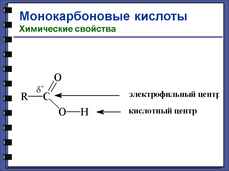Монокарбоновые кислоты Химические свойства